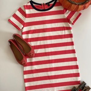 J. CREW S/S Rugby Stripe Dress in Cream & Orange